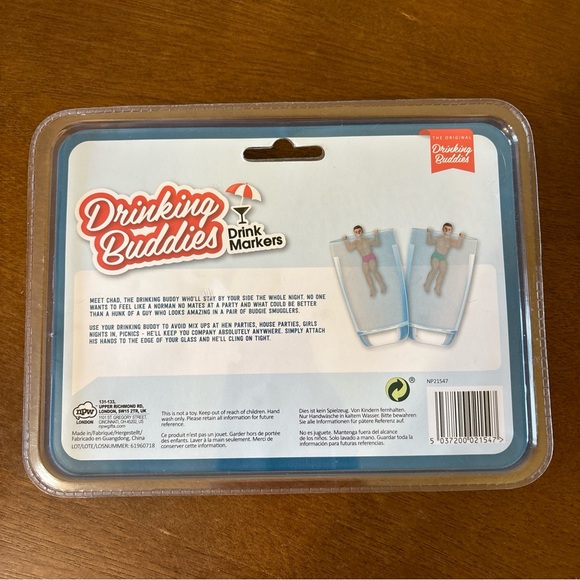 Set of 6 Original Drinking Buddies Drink Markers Hunky Men New in Pack - Picture 5 of 6